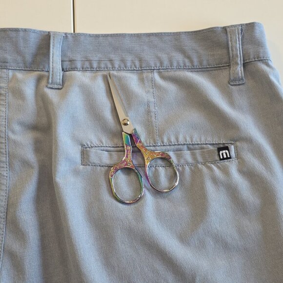 Travis Mathew Shorts Mens US 36 Heathered Blue Golf Ripstop Stretch Lightweight - Picture 11 of 14